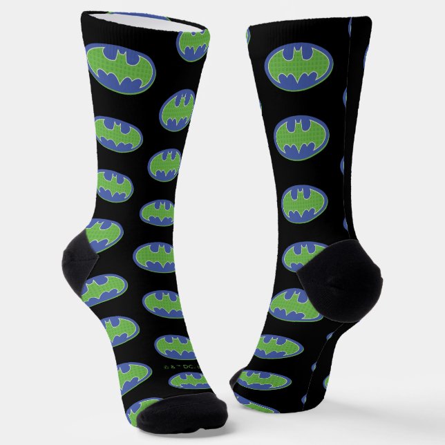 Chaussette Batman | Symbole pourpre et vert (Angulaire)