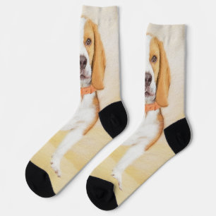 Chaussette Beagle Hound Dog Peinture Animal Art original