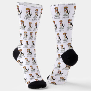 Chaussette Beagle pourri Spoché (tri couleur 3) Chien drôle