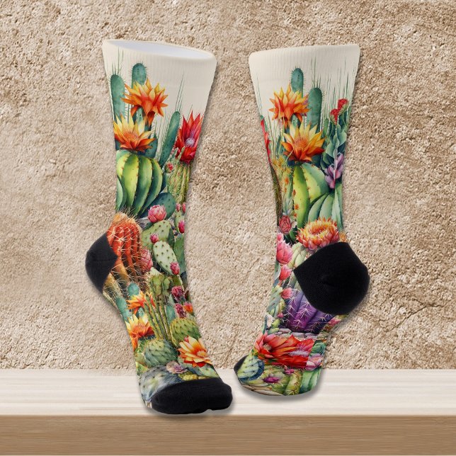 Chaussette Beau Cactus Flower (Créateur téléchargé)