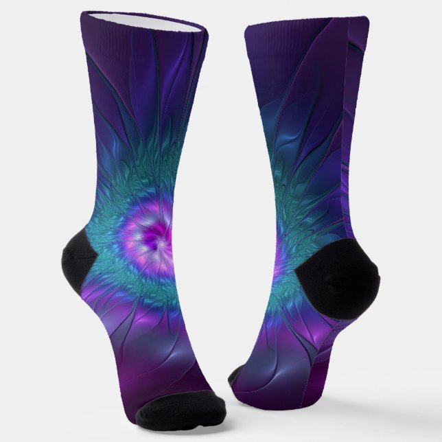 Chaussette Beauté florale Abstraite Fleur d'art fractionnée c (Angulaire)