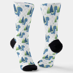 Chaussette Bébé Dinosaure et Montagnes