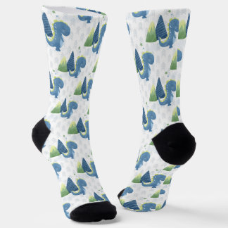 Chaussette Bébé Dinosaure et Montagnes
