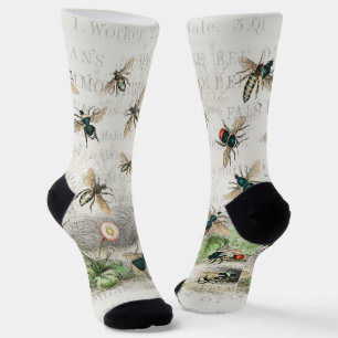 Chaussette Bee Honey Travailleur Queen Bees Antique