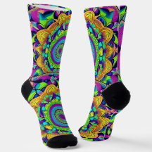 Belles chaussettes Mandala bleues et audacieuses
