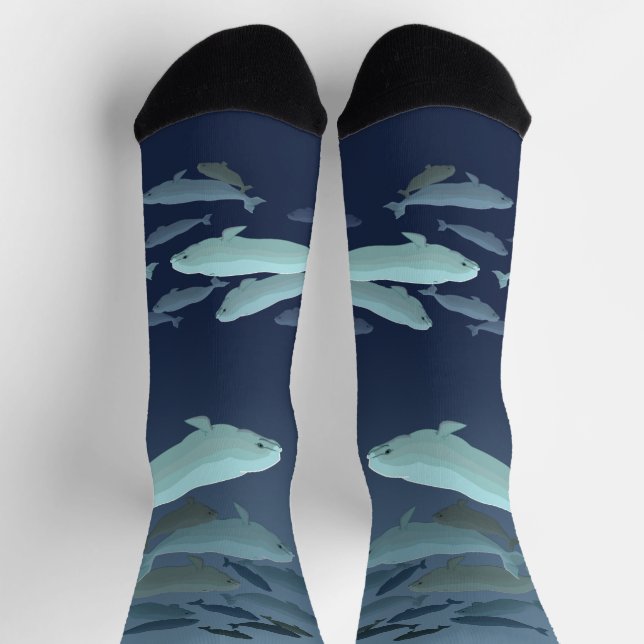 Chaussette Beluga Whale Socks  Whale Art Socks Customize (Haut)
