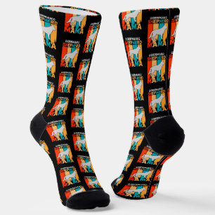 Chaussette berger allemand MAMA, Brown bleu sur noir