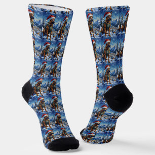 Chaussette Berger belge Malinois Patrouille de Montagne Noël