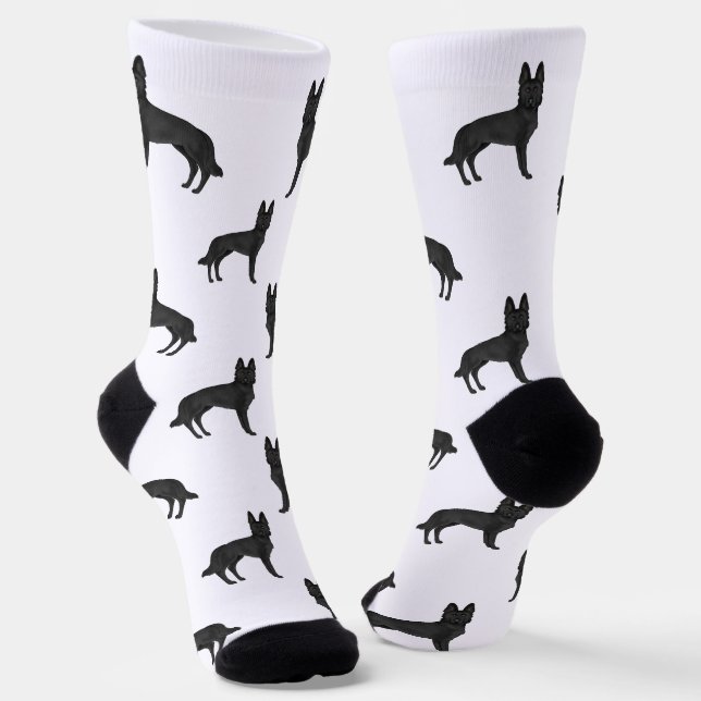 Chaussette Berger noir allemand GSD mignon Motif de dessin an (Angulaire)