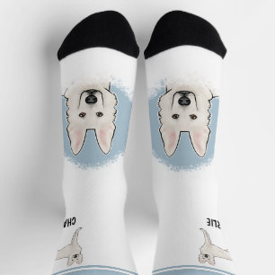Chaussette Berger Suisse Blanc Chien GSD blanc avec nom
