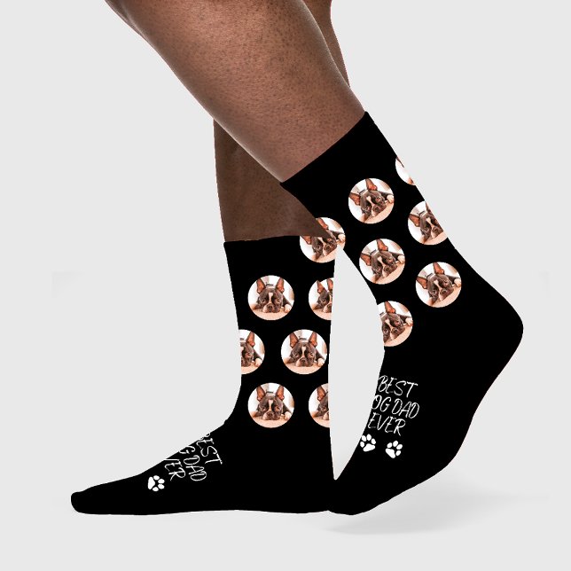Chaussette BEST CHIEN DAD Personnalisé Français Dulldog Chaus (Créateur téléchargé)