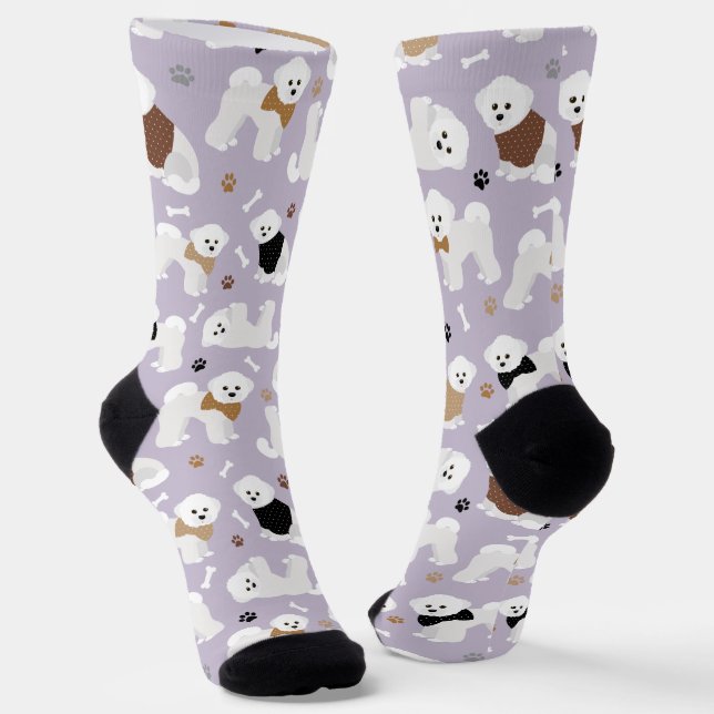 Chaussette Bichon Frise Bones and Paws Chaussettes (Angulaire)