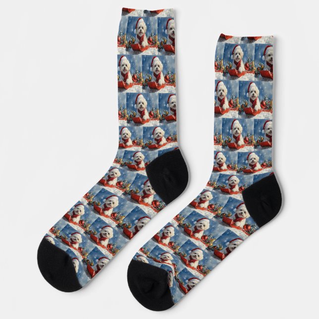 Chaussette Bichon Frise Chien dans la boue Laisser passer la  (Gauche)
