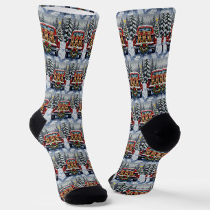 Chaussette Biewer Terrier Noël Camion Rouge Fêtes