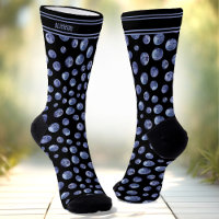 Big Blueberry Motif Nom personnalisé Black Blue