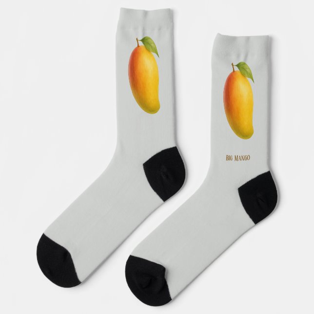 Chaussette Big Mango, Sweet Fruit and Name on Gray (Gauche)