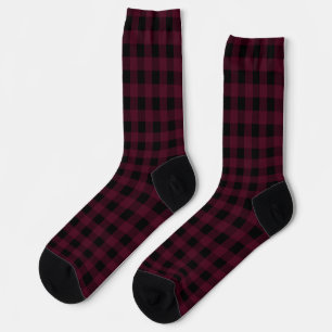 Chaussette Bison rouge et noir mignonné