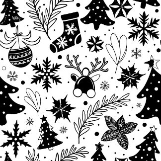 Chaussette Black and White Christmas 