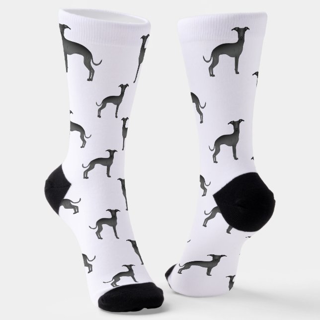 Chaussette Black Italien Greyhound mignon Motif de dessin de  (Angulaire)