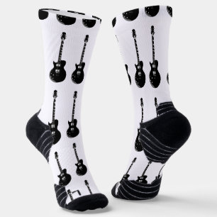 Chaussette Black & White Pop Art Guitare électrique