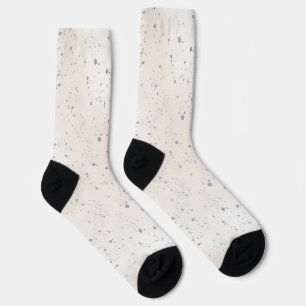 Chaussette Blanc Crème Points Bleus