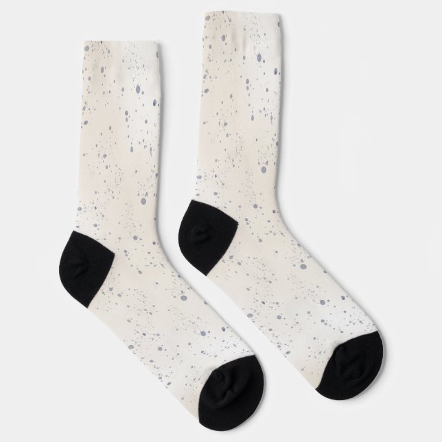 Chaussette Blanc Crème Points Bleus (Droite)
