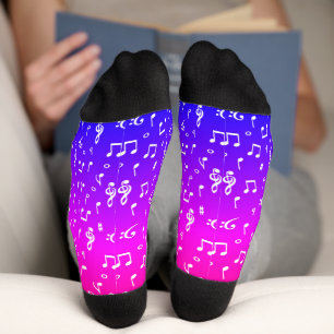 Chaussette blanc et arc-en-ciel Musical