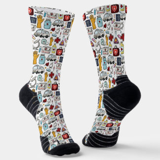Chaussette Blanc Imprimé de domaine médical Athlétique