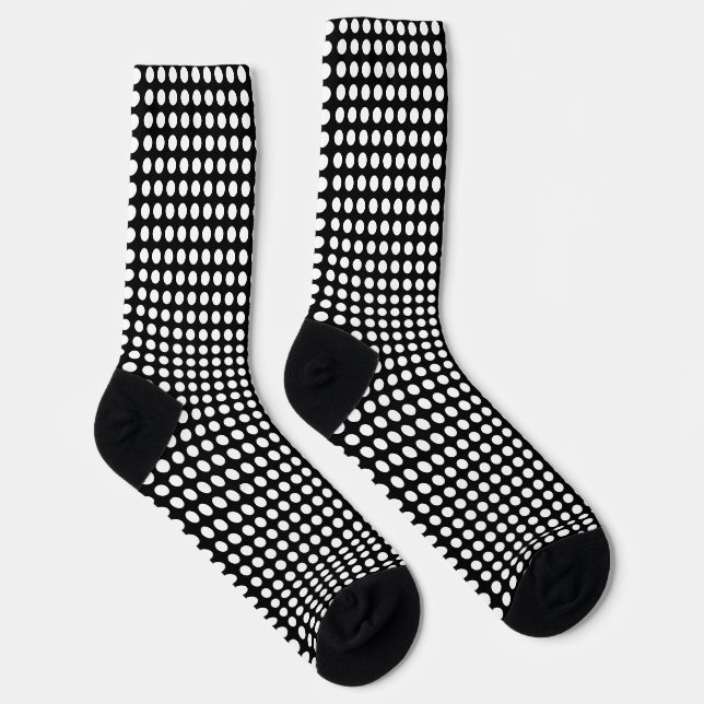 Chaussette Blanc sur Black Medium Size Horiz. Chaussettes poi (Droite)