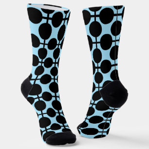 Chaussette Bleu clair avec géométrie noire