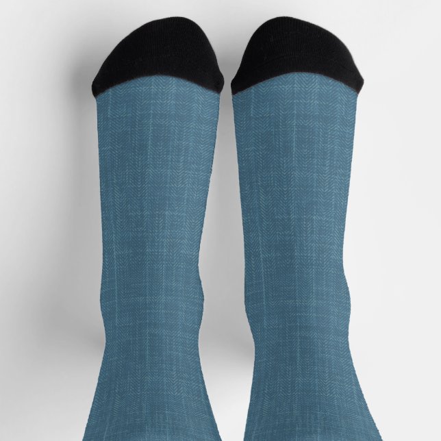 Chaussette Bleu en chevron texturé.  (Haut)