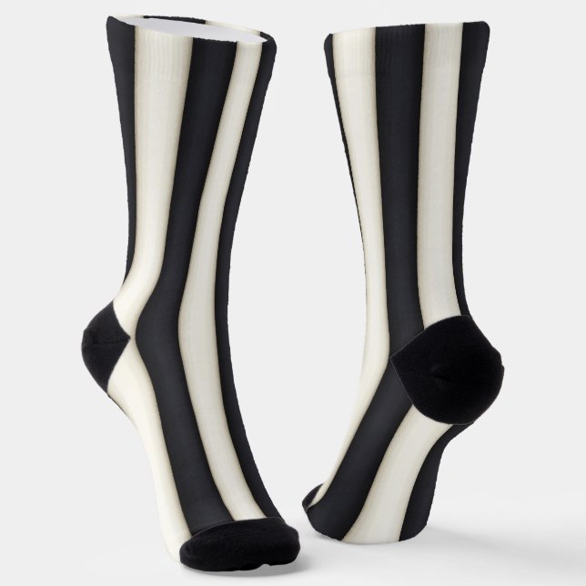 Chaussette Bleu et Blanc Vertical Stripes Amusant Dramatique (Angulaire)