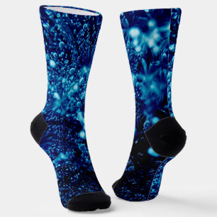 Chaussette Bleu étincelles Abstraites bulles congelées