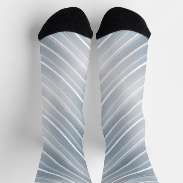Chaussette Bleu gris rayé élégant (Haut)