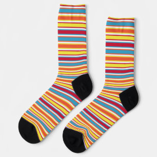 Chaussette Bleu, Jaune, Rouge, Blanc