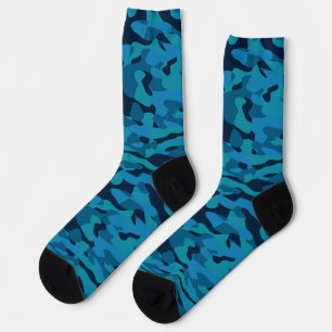 Chaussette bleu marine, bleu minuit, bleu sarcelle et camoufl