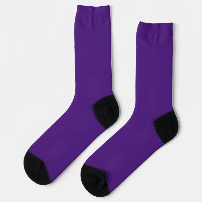 Chaussette Bleu-violet (roue de couleur) (couleur solide) (Gauche)