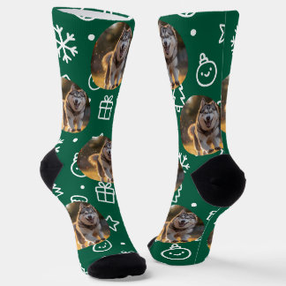 Chaussette Blob de photo personnalisé - Husky d'hiver