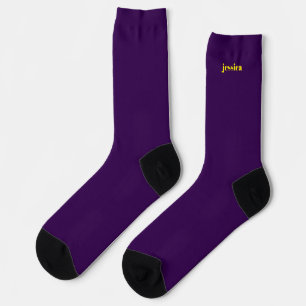 Chaussette Bloc de couleur minimaliste nom personnalisé 