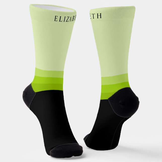 Chaussette Bloc de couleur noir foncé clair personnalisé (Angulaire)