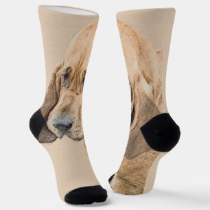 Chaussette Bloodhound Peinture - Joli chien d'origine art
