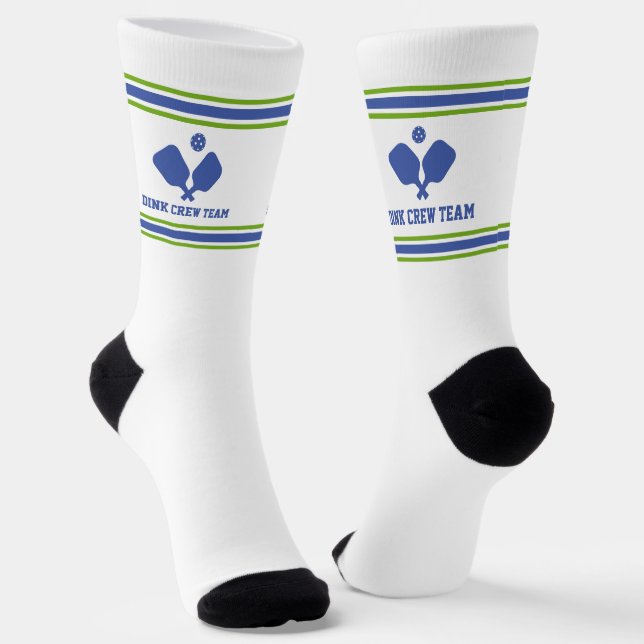 Chaussette Blue Green Pickleball Paddles Équipe personnalisée (Angulaire)
