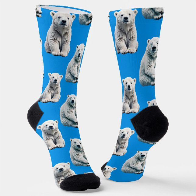 Chaussette Blue Polar Bear Pattern Design  (Créateur téléchargé)