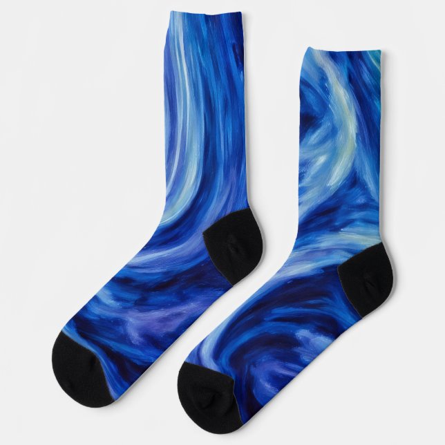 Chaussette Blue Tornado Vent Art Chaussettes folles (Gauche)