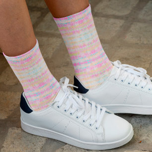 Chaussette Boho hippie pastel arc-en-ciel unicorne teinture r