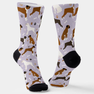 Chaussette Bones et pattes de chien de boxe
