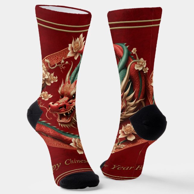 Chaussette Bonne année de dragon chinois (Angulaire)