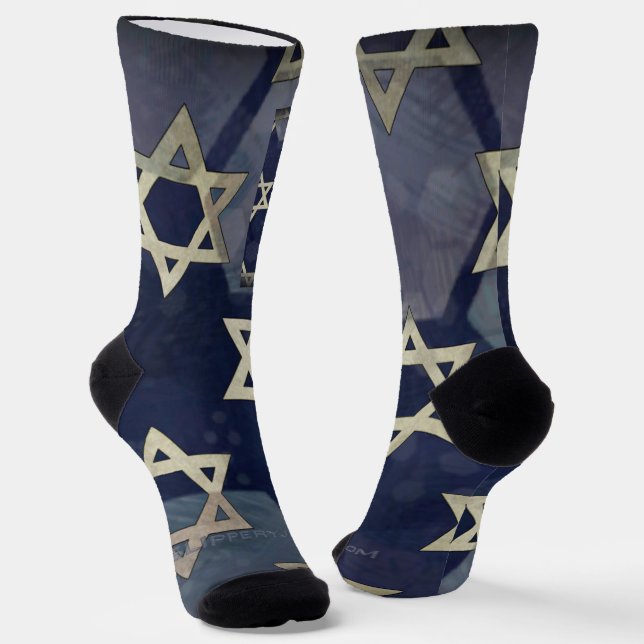 Chaussette Bonne Hanoukka Star de David menorah Dreidel Slipp (Angulaire)