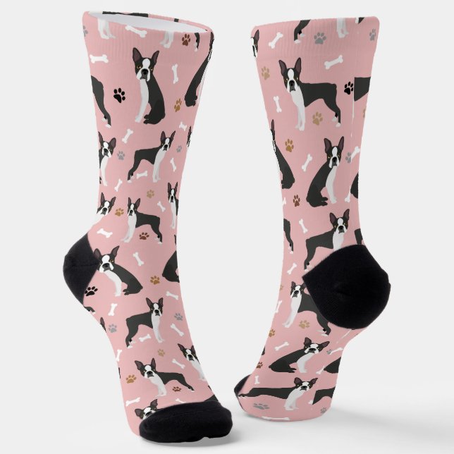 Chaussette Boston Terrier Bones and Paws Chaussettes (Angulaire)