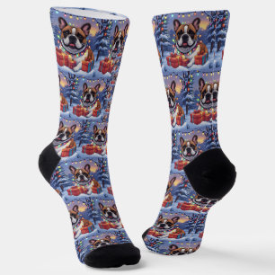 Chaussette Bouledogue français French Bulldog Noël